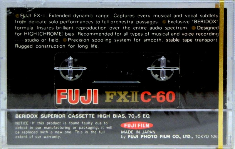 Compact Cassette Fuji FX-II 60 Type II Chrome 1977 Europe, North America