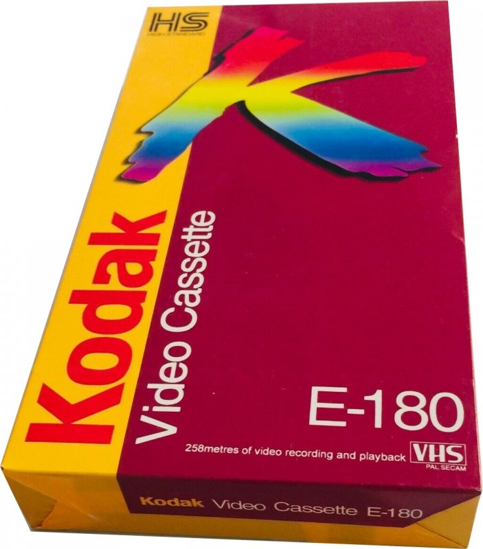 VHS, Video Home System Kodak HS 180 Type I Normal USA