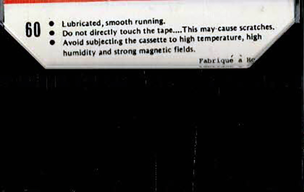 Compact Cassette TKR 60 Type I Normal Hong Kong