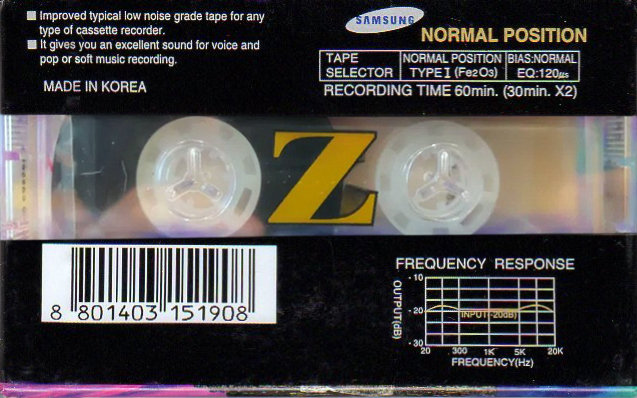 Compact Cassette Samsung New Super Z 60 Type I Normal 1997 Europe