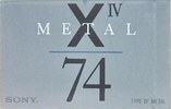Compact Cassette Sony X IV 74 Type IV Metal 1992 Japan