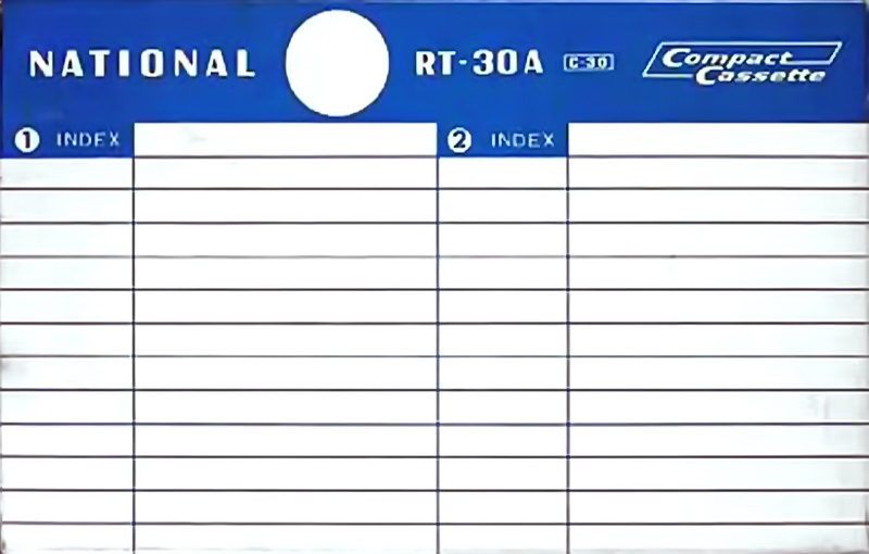 Compact Cassette National RT 30 "RT-30A" Type I Normal 1969 Worldwide