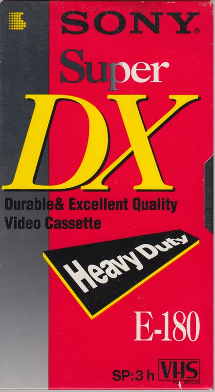 VHS, Video Home System Sony Super DX 180 Type I Normal 1992 Europe