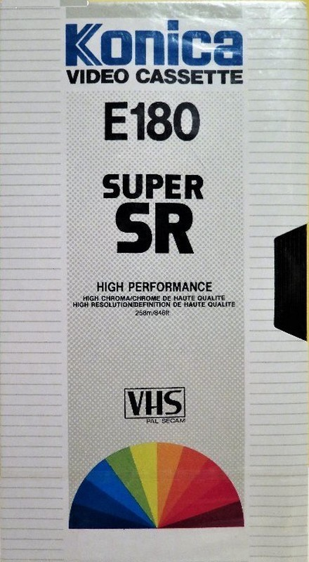 VHS, Video Home System Konica Super SR 180 "E-180 SSR-N" Type I Normal Worldwide