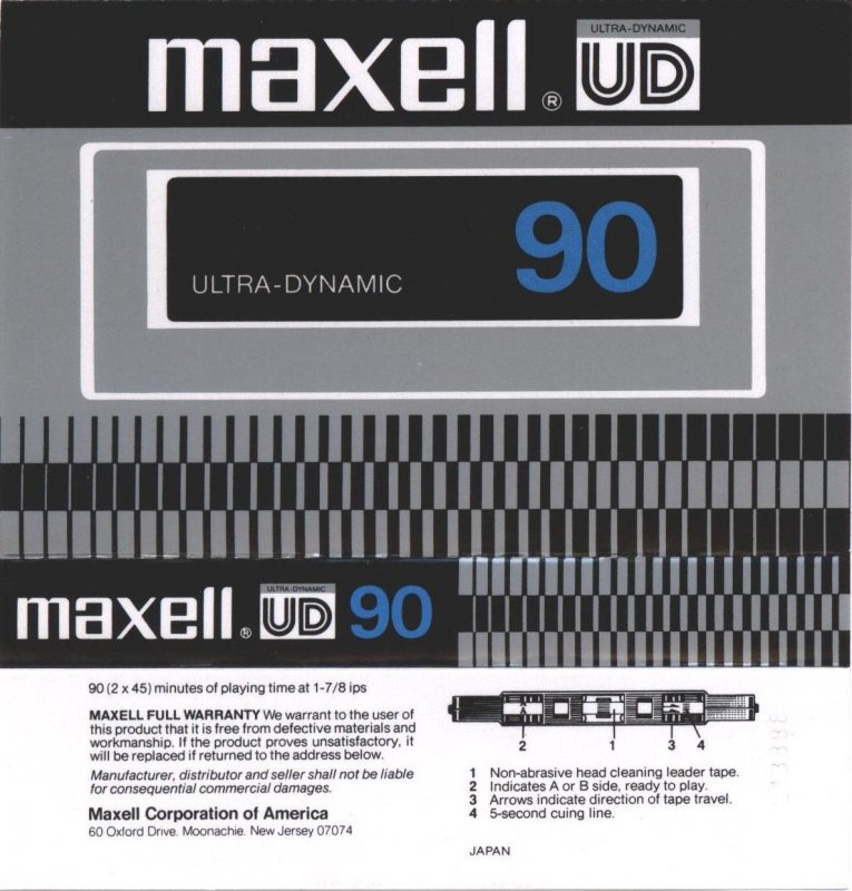 Compact Cassette Maxell UD 90 Type I Normal 1977 USA