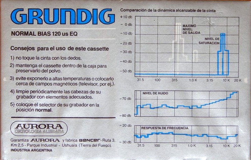 Compact Cassette Grundig 90 Type I Normal Argentina
