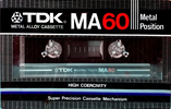 Compact Cassette TDK MA 60 Type IV Metal 1982 Japan