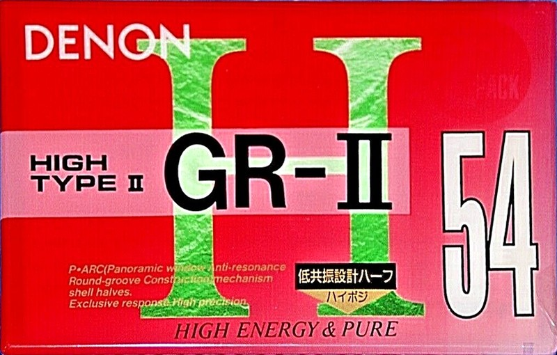 Compact Cassette Denon GR-II 54 "GR-2 54U" Type II Chrome 1994 Japan