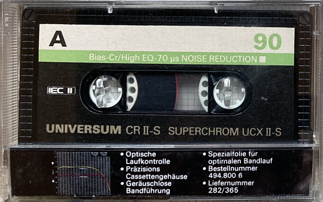 Compact Cassette Universum UCX II-S 90 Type II Chrome 1983 Europe