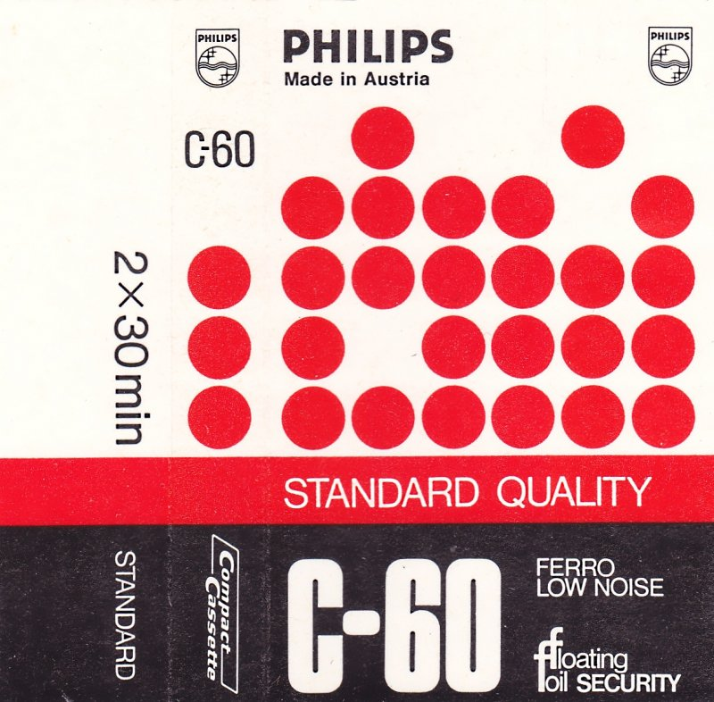 Compact Cassette Philips Standard Quality 60 Type I Normal 1975 Europe
