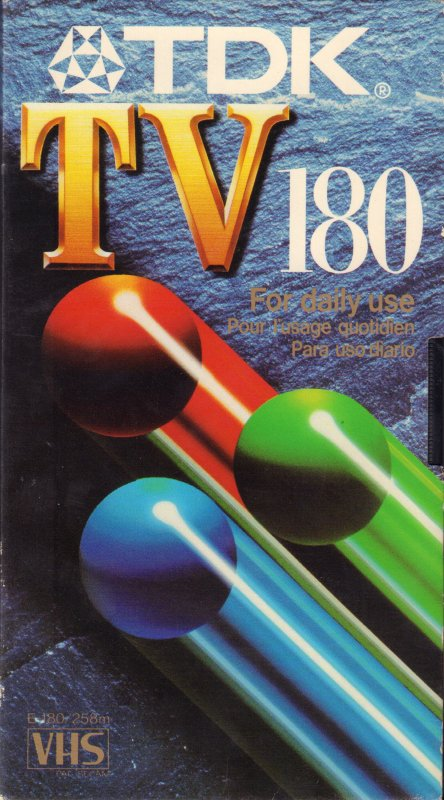 VHS, Video Home System TDK TVR 180 Type I Normal UK