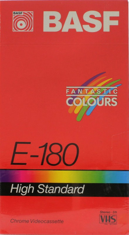 VHS, Video Home System BASF High Standard 180 Type II Chrome 1990 Europe