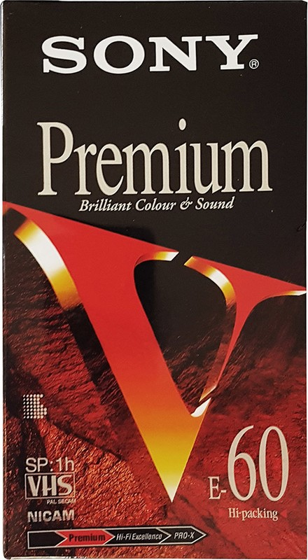 VHS, Video Home System Sony Premium 60 "E-60VF" Type I Normal 1996 Europe