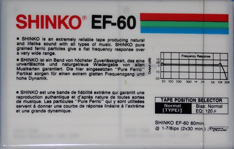 Compact Cassette Shinko EF 60 Type I Normal