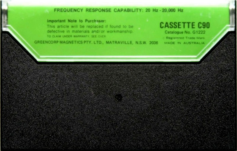 Compact Cassette Greencorp Sonoramic 90 Type I Normal 1973 Australia