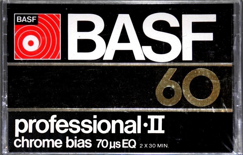 Compact Cassette BASF Professional II 60 Type II Chrome 1976 USA