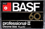 Compact Cassette BASF Professional II 60 Type II Chrome 1976 USA