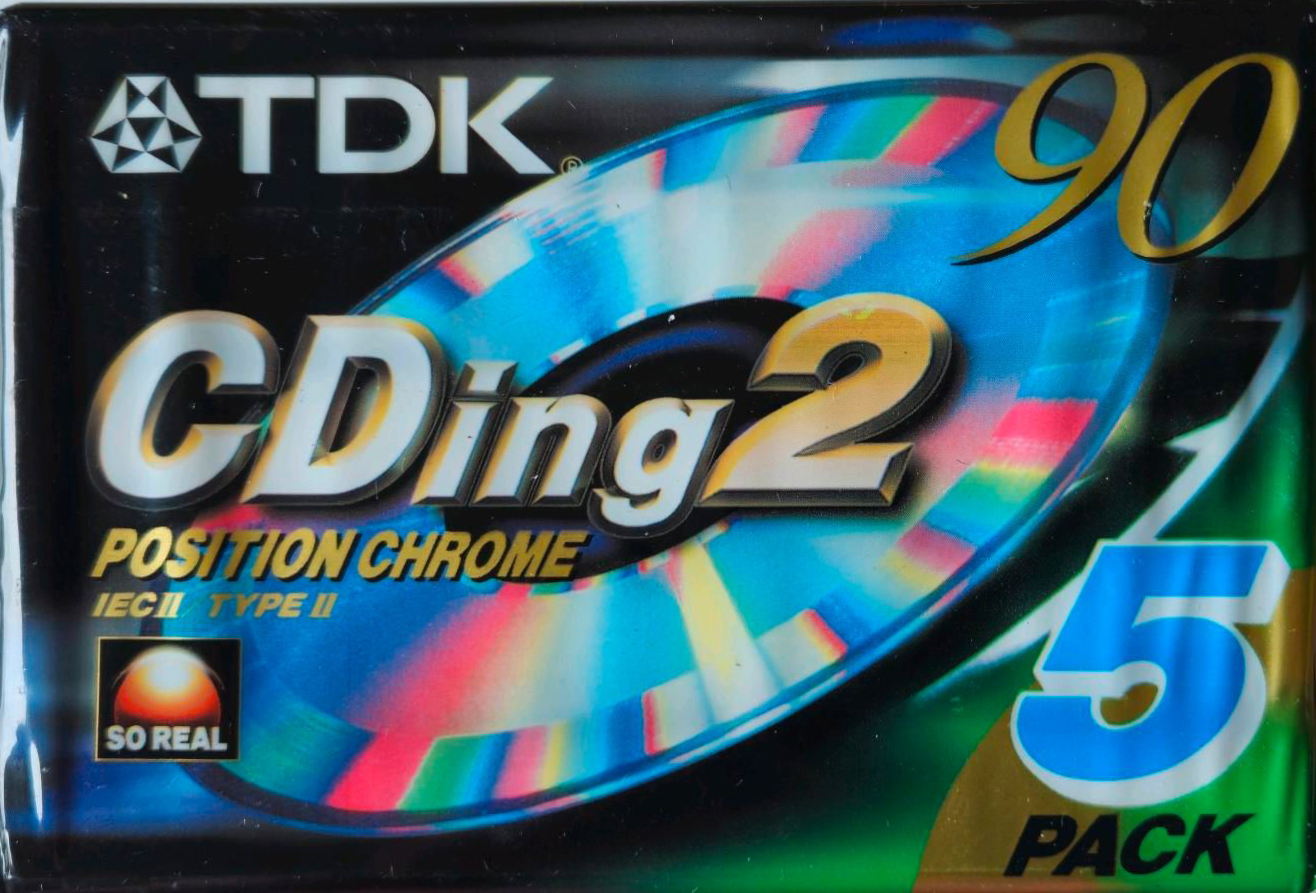 5 pack TDK CDing 2 90 "CDING2-90EC5" Type II Chrome 2001 Europe