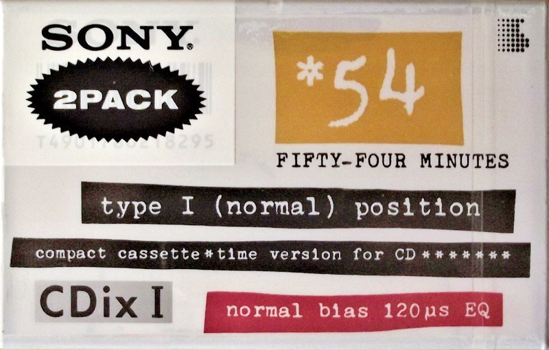 Compact Cassette Sony CDix I 54 "C-54CDX1a" Type I Normal 1992 Japan