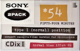 Compact Cassette Sony CDix I 54 "C-54CDX1a" Type I Normal 1992 Japan