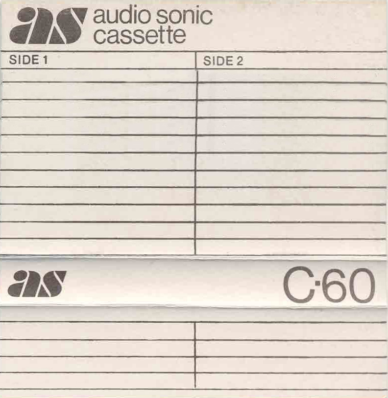 Compact Cassette Audio Sonic 60 "white" Type I Normal Europe