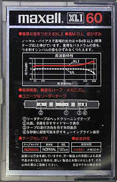 Compact Cassette Maxell XLI 60 Type I Normal 1978 Japan