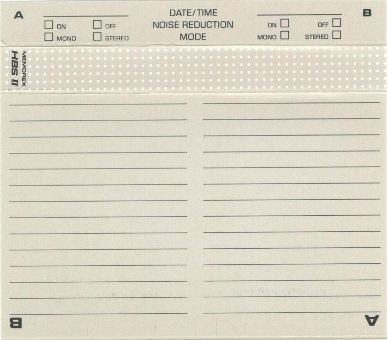 Compact Cassette Memorex HBS II 90 Type II Chrome 1989 North America