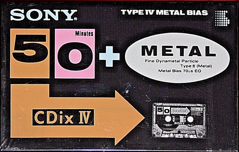 Compact Cassette Sony CDix IV 50 "C-50CDX4" Type IV Metal 1991 Japan