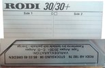 Compact Cassette Rodi 90 "30/30+" Type I Normal Sweden