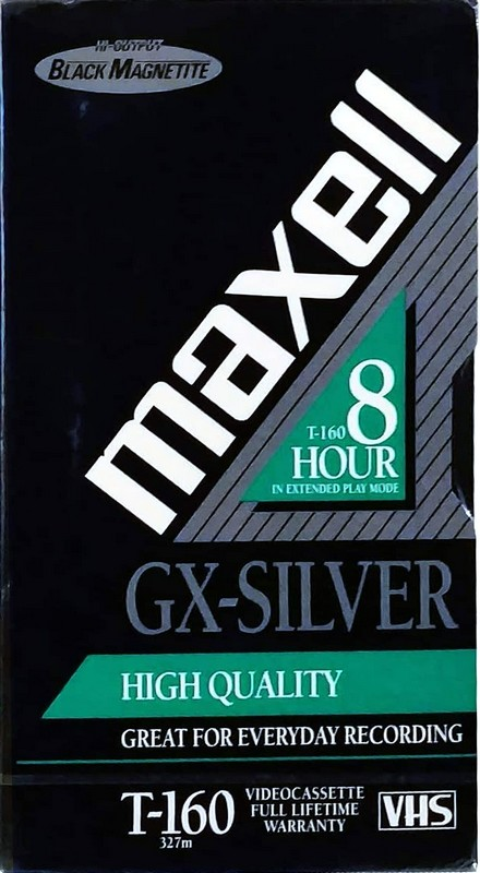 VHS, Video Home System Maxell GX-Silver 160 Type I Normal 1991 USA