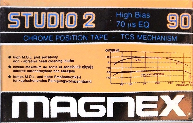 Compact Cassette Magnex Studio 2 90 Type II Chrome 1984 Europe