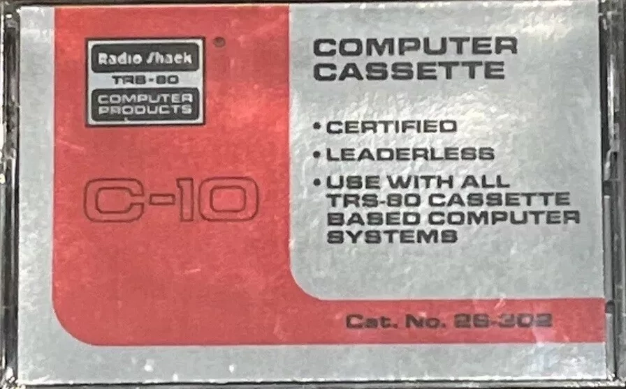 Compact Cassette Radio Shack TRS-80 10 "Cat. No. 26-302" Computer Cassette 1982 North America