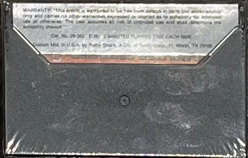 Compact Cassette Radio Shack TRS-80 10 "Cat. No. 26-302" Computer Cassette 1982 North America