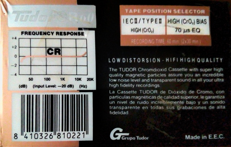 Compact Cassette Tudor CR 60 Type II Chrome 1985 Spain