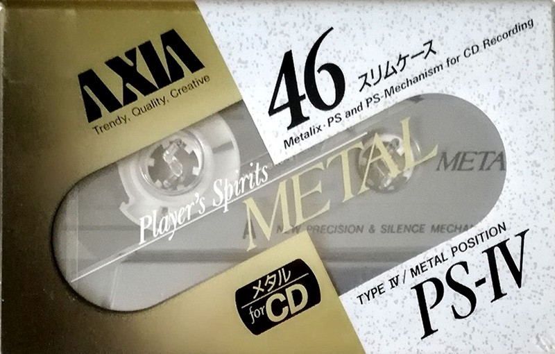 Compact Cassette AXIA PS-IV 46 "PS-4 B 46" Type IV Metal 1991 Japan