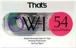 Compact Cassette Thats OW-1 54 Type I Normal 1991 Japan