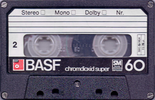 Compact Cassette BASF Chromdioxid Super 60 Type II Chrome 1977 Europe