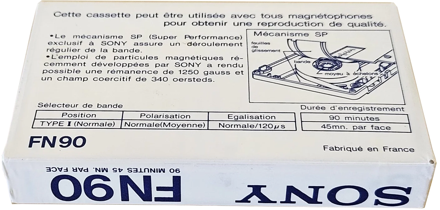 Compact Cassette Sony FN 90 Type I Normal 1985 North America