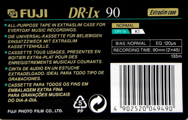 Compact Cassette Fuji DR-Ix 90 Type I Normal 1995 Europe