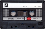 Compact Cassette TDK D 60 Type I Normal 1985 USA