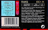 Compact Cassette RAKS ED-X 60 Type I Normal 1993 Europe