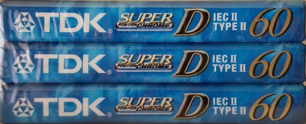 3 pack TDK Super D 60 Type II Chrome 1997 Worldwide