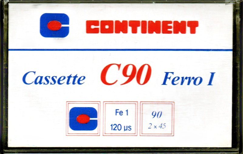 Compact Cassette Continent / Continente 90 Type I Normal 1982 Europe