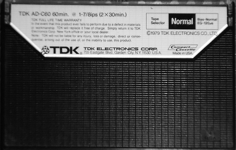 Compact Cassette TDK AD 60 Type I Normal 1977 USA