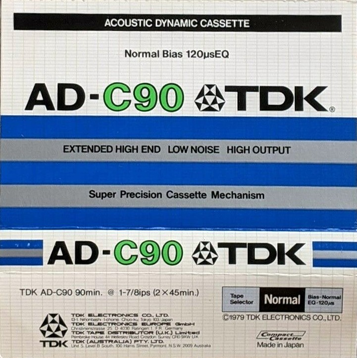 Compact Cassette TDK AD 90 Type I Normal 1979 Europe, USA