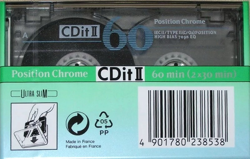 Compact Cassette Sony CDit II 60 Type II Chrome 1994 Europe