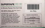 Compact Cassette SUPERTAPE HD 90 "44-941" Type II Chrome 1988 USA