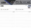 Compact Cassette AXIA PS-Ix 46 Type I Normal 1988 Japan