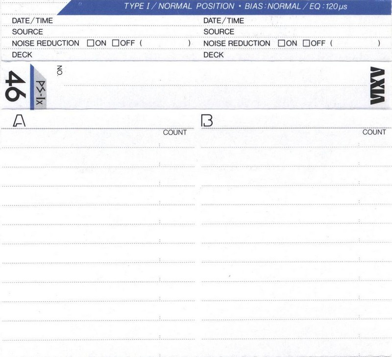 Compact Cassette AXIA PS-Ix 46 Type I Normal 1988 Japan