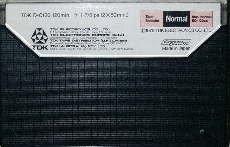 Compact Cassette TDK D 120 Type I Normal 1979 Australia, Europe